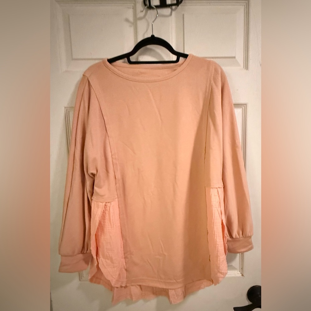 Peach Long Sleeve Women's Top